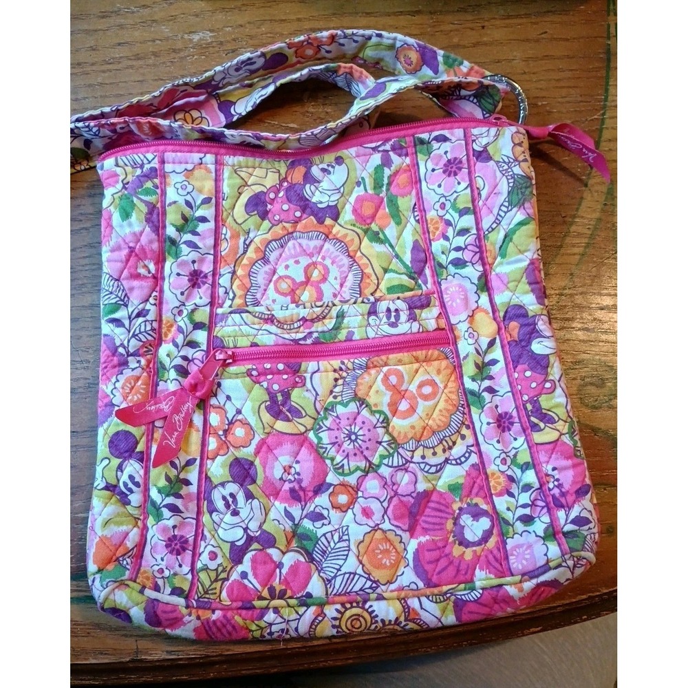 Vera Bradley Minnie & Mickey Mouse Garden Party Hipster Crossbody Bag Disney